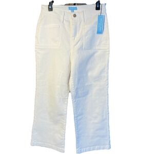 Draper James RSVP White Slash‎ Pockets Wide Leg Pants Size 10 Women's